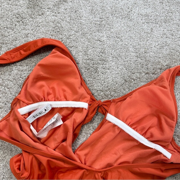 The Bikini Lab Women’s Tie Front One-Piece Swimsuit Beach in Orange Size S - Picture 8 of 16